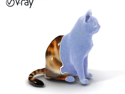 Realistic Cat D Model Pack Low-poly 3D model