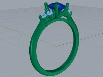 Diamond Ring 3D print model 50