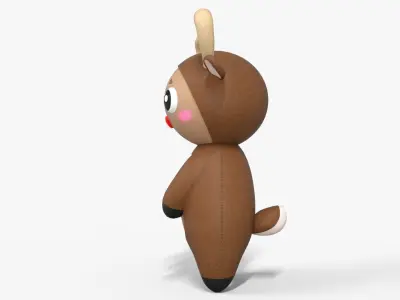 Cute Reindeer  Low-poly 3D model