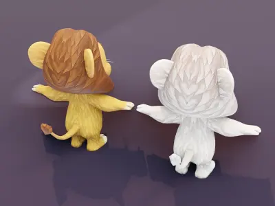 Cartoon Lion Animated 3D Models Low-poly 3D model