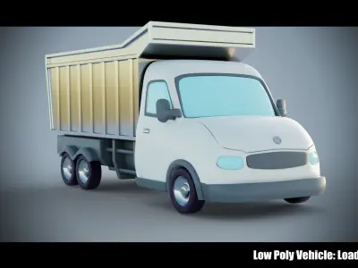 Low Poly Vehicle - Load Truck Low-poly 3D model