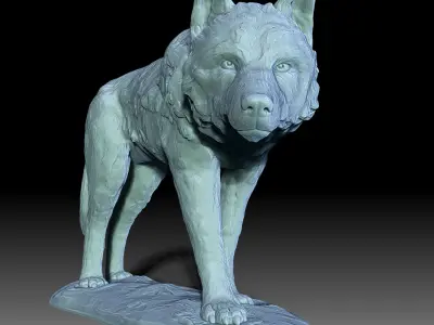 Wolf Statue Print Ready 3D model