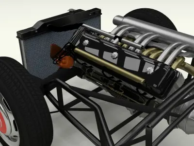 Fully Modelled Rigged Mercedes 300SL Gullwing HDRI 3D model