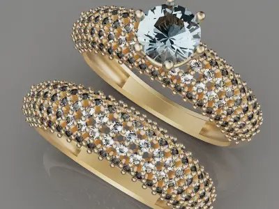 Lux ring silver gold sterling printable jewelry 3D model 3D print model 6