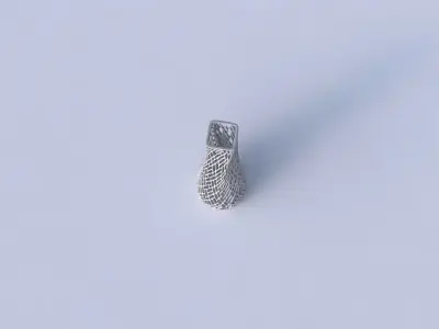 Vase semi quadratic with lattice tiles 3D print model