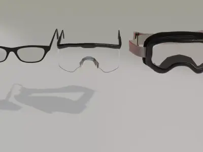 Construction Safety Glasses Normal Glasses Dirt Bike Glasses 3D model