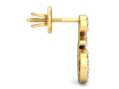 Solitaire Women Flower Drop Earring 3D print model buy