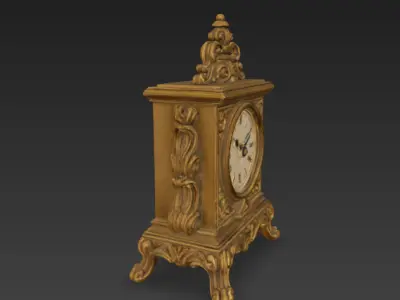 Antique Retro Table Clock 3D model