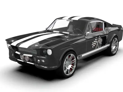 SHELBY GT500CR - Classic American Muscle Car 3D Model 3D model
