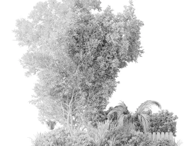 Garden plants box - Outdoor plants set 183 Low-poly 3D model