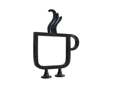 3D Model of a metl  Cup with Legs Free 3D model