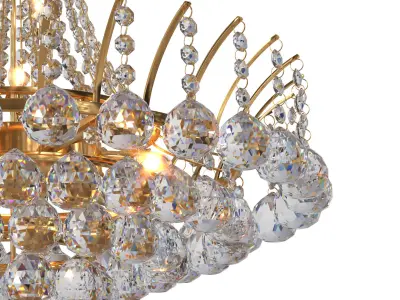 Empire 8-Light Gold Finish and Clear Crystal Chandelier 3D model