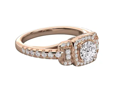 Luxury Halo Engagement Ring CAD Designs Collection for Jewellery 3D print model