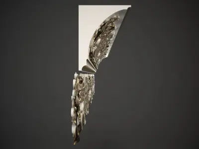 Cornice metal sculpture with wings 3D model