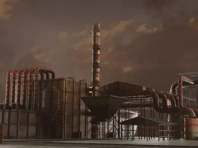 Industrial landscape 3D model