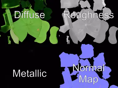 Neon Green Cap model pack Low-poly 3D model