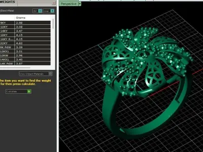 STL 3DM Women Ring Womens Ring Diamonds With Stone Model 3D print model
