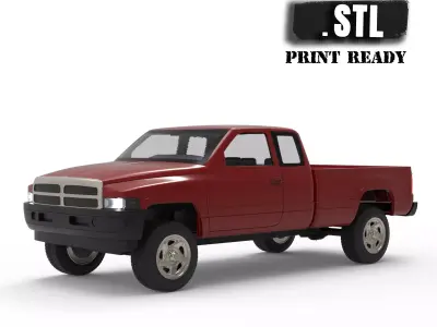 Dodge 1500 2nd gen Truck Extended Quad Cab Printable Body 3D print model