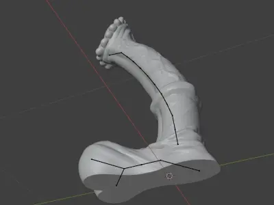 Horse Penis Albino Rigged Low-poly 3D model