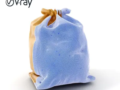 Canvas Drawstring Sack D Model Pack Low-poly 3D model