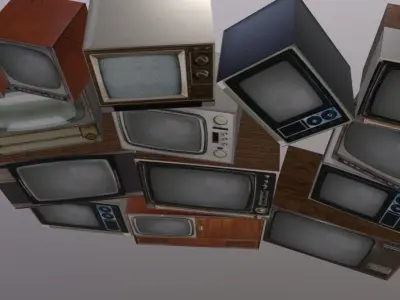 ShopFront Contents TV Low-poly 3D model