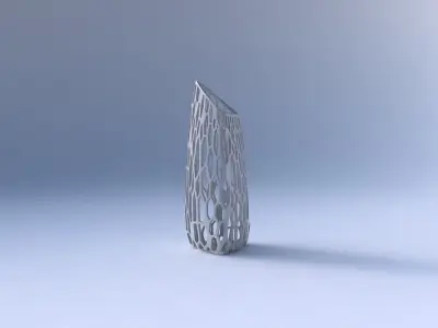 Vase tipped triangle with faceted organic lattice 3D print model