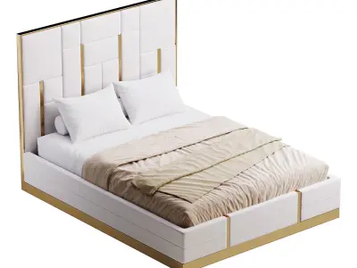 Luxury Leather Bed 3D model