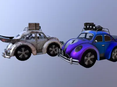 Bugrat car Low-poly 3D model