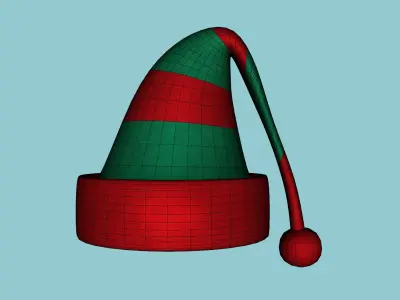 Cap Christmas Free low-poly 3D model
