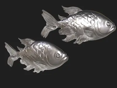 fish  bas-relief 3D print model