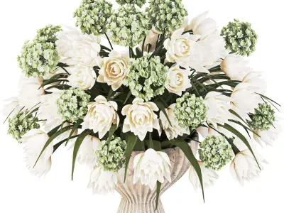 Plants Bouquet Vase 33 Low-poly 3D model