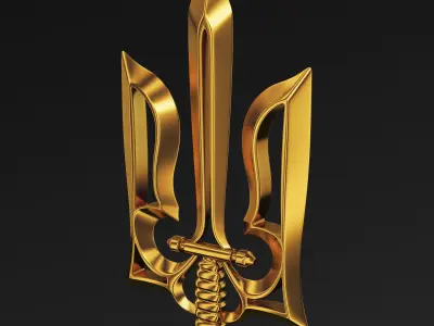 Stylized Ukrainian Tryzub M 1 3D model