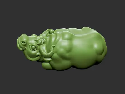 buffalo chinese zodiac bull 3D print model