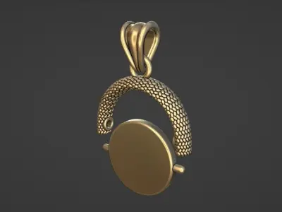 custom weave spinning pendant w fluted bail 3D print model