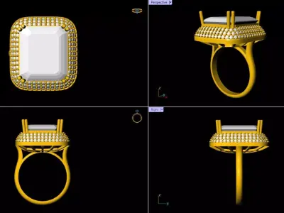 Unique Women Ring - 0038 3D print model