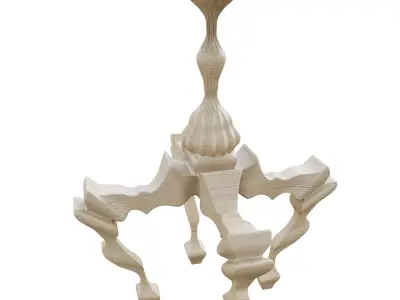 Round decorative table for the interior Low-poly 3D model