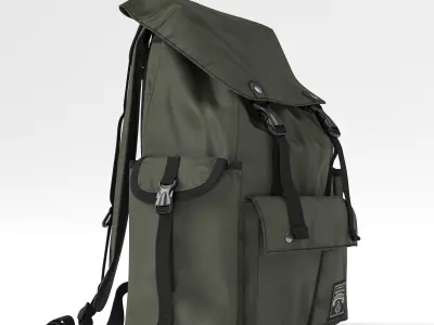 Backpack fabric Green 3D model