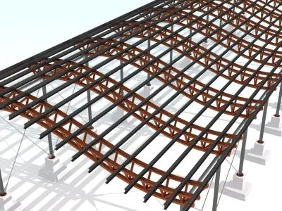 Steel Truss Building 3D model