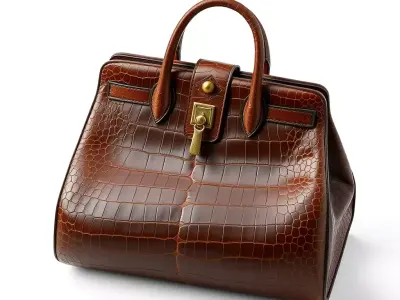 Luxury Crocodile Leather Handbag Low-poly 3D model