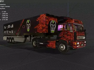 LIAZ 300 Truck with Trailer 3D model
