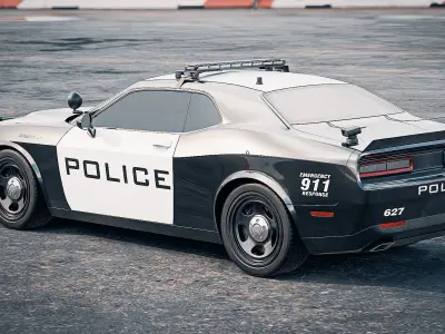 American Muscle Police Car 3D model