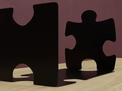 Bookend puzzle book holder Free 3D model