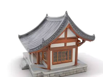 Traditional Pavilion Roof model pack Low-poly 3D model