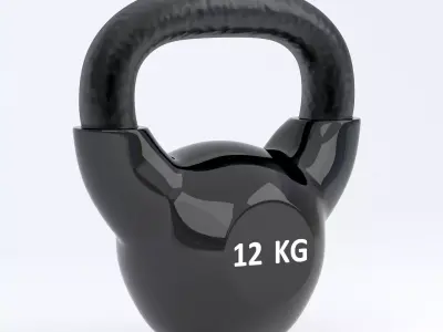 Kettlebell 12 KG Black 3D model