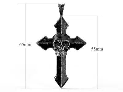 Low-poly Game Ready Arrow-shaped Skull Cross Low-poly 3D model