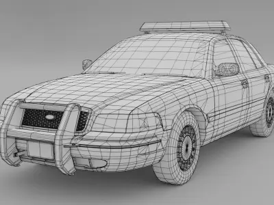 Police Interceptor Low-poly 3D model