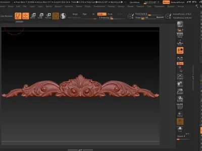 Flower Decor for Wood carving 3D print model shop