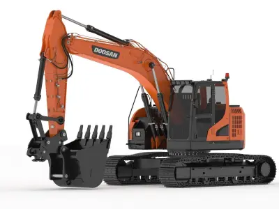 Doosan DX235LCR-5 Crawler Excavator 3D model