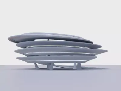 Future Parking Garage futuristic building 3D model