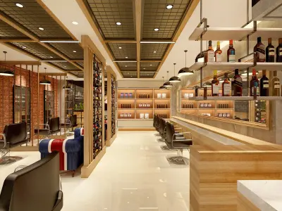  barbershop Low-poly 3D model